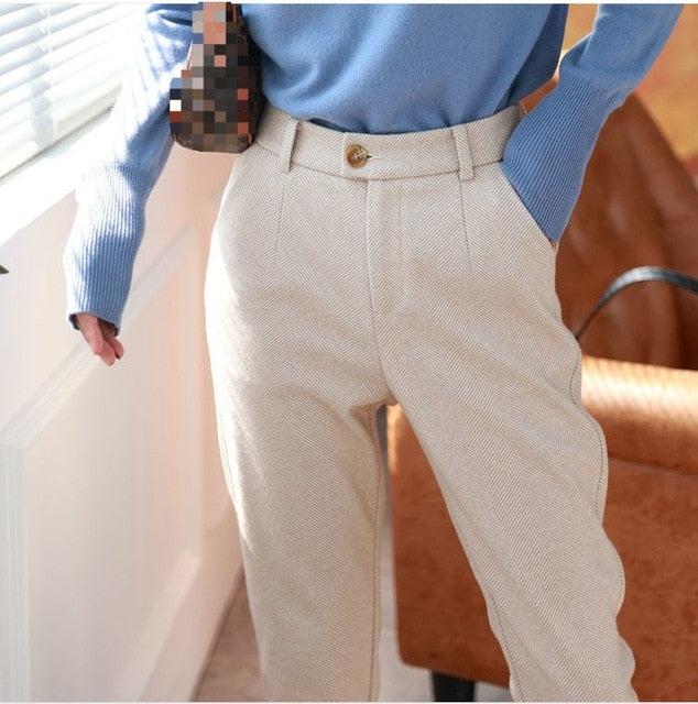 Dress wool trousers
