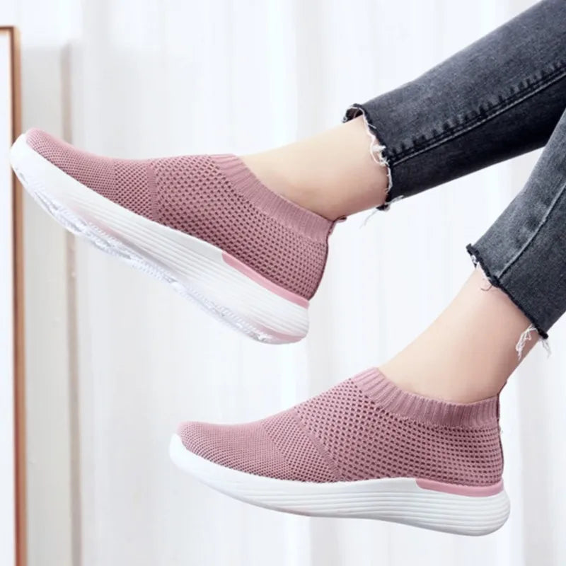 Chaussures Slip-On Sans Lacets Respirantes Femme Mi-Saison