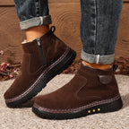 Bottes en Daim Antidérapantes avec Doublure en Fausse Fourrure - Homme