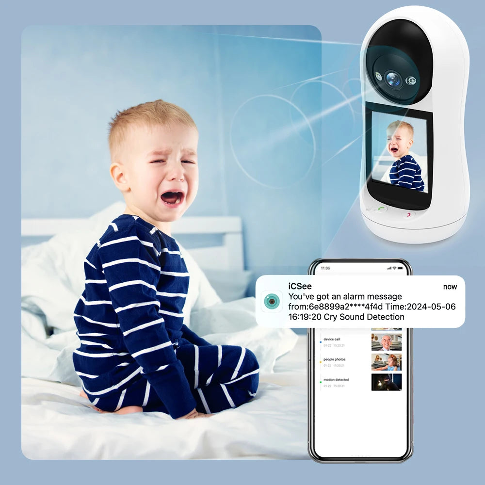 Caméra de surveillance WiFi 3MP avec écran 2.8 pouces intégré