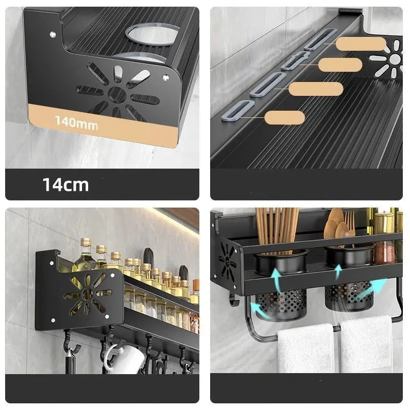 Étagère murale à épices et condiments de cuisine