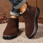 Bottes en Daim Antidérapantes avec Doublure en Fausse Fourrure - Homme