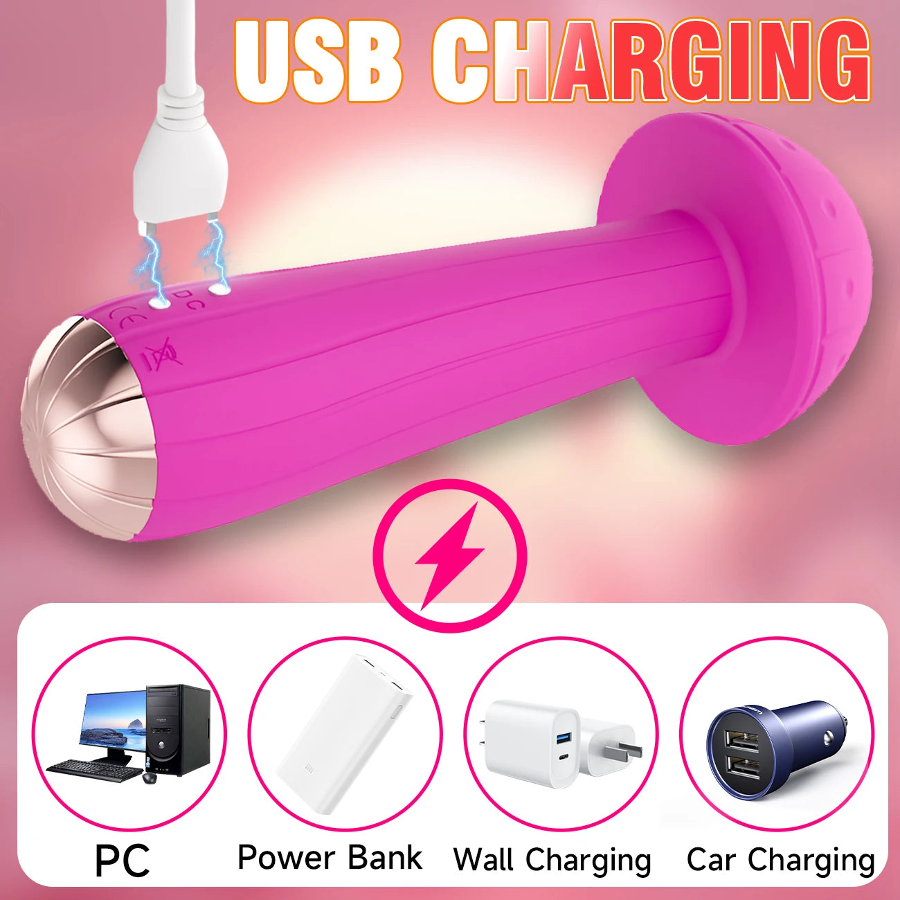 MushyWav – Stimulateur Rotatif 360° pour Femme, 5 Modes de Vibration et 5 Niveaux d’Intensité