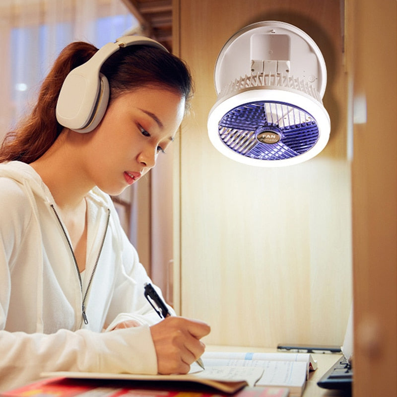 Lampe de bureau LED avec ventilateur intégré - Sans-fil