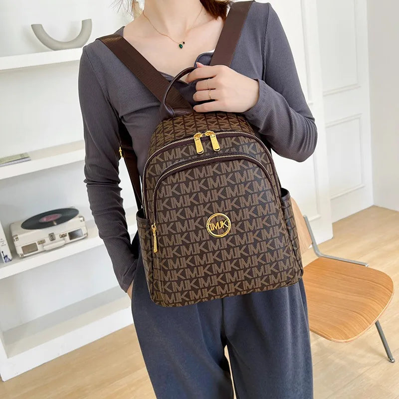 Sac à Dos Monogramme Luxueux en Cuir PU