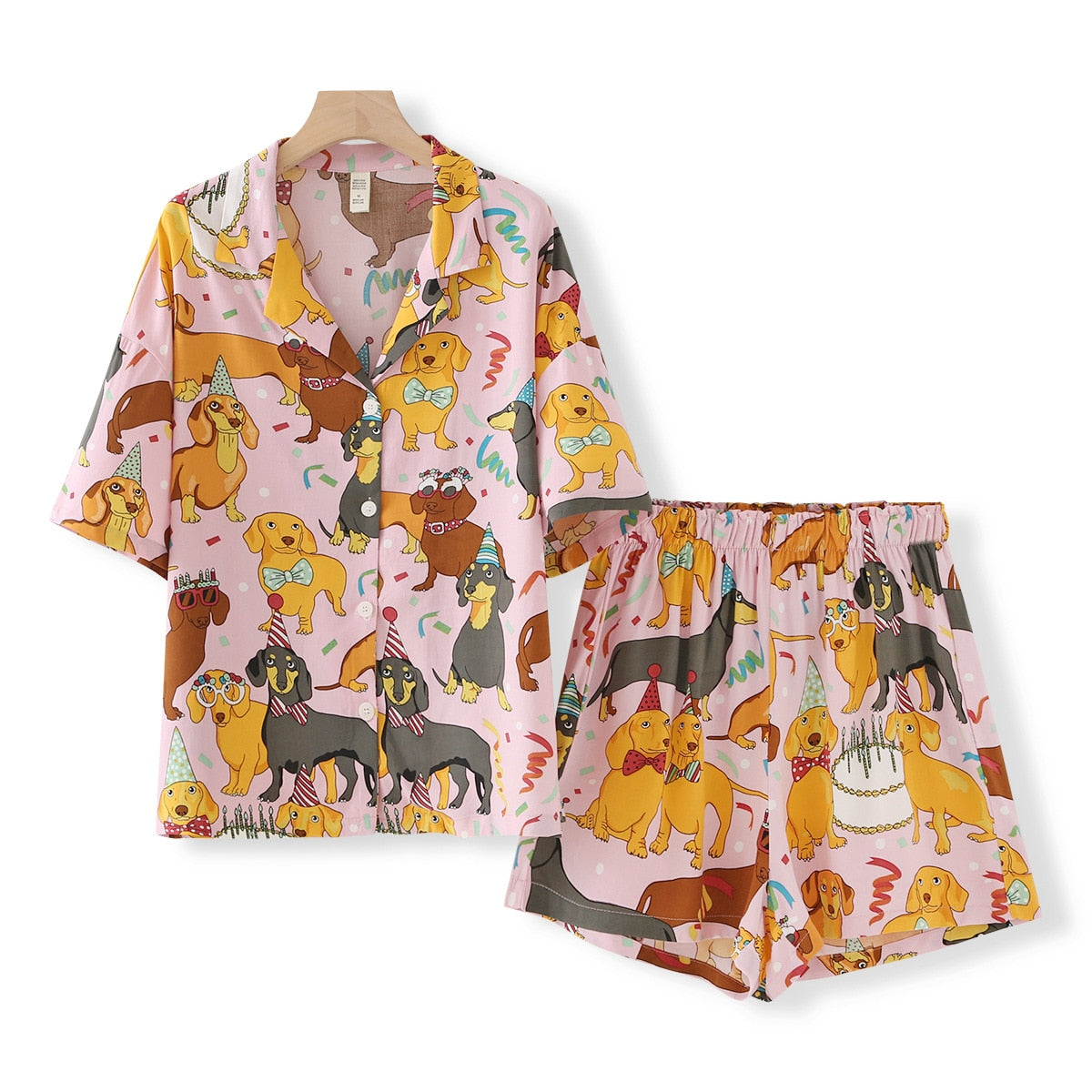 Pyjama Short en Viscose - Motif estival