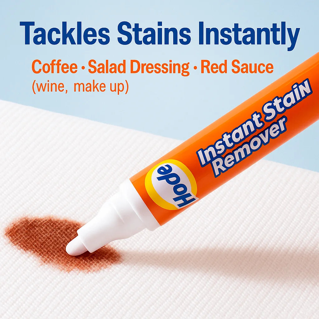 2+1 OFFERT Stylo Anti-Taches Nomade Sans Lavage — Efficace sur Nourriture, Café & Sauces