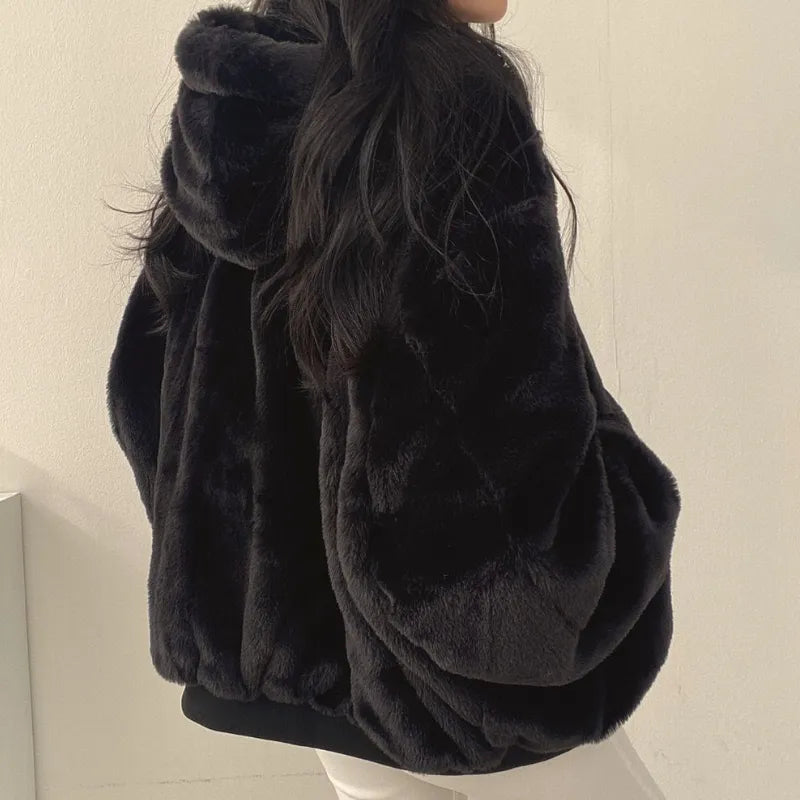 Veste à Capuche RÉVERSIBLE Intérieur Fourré