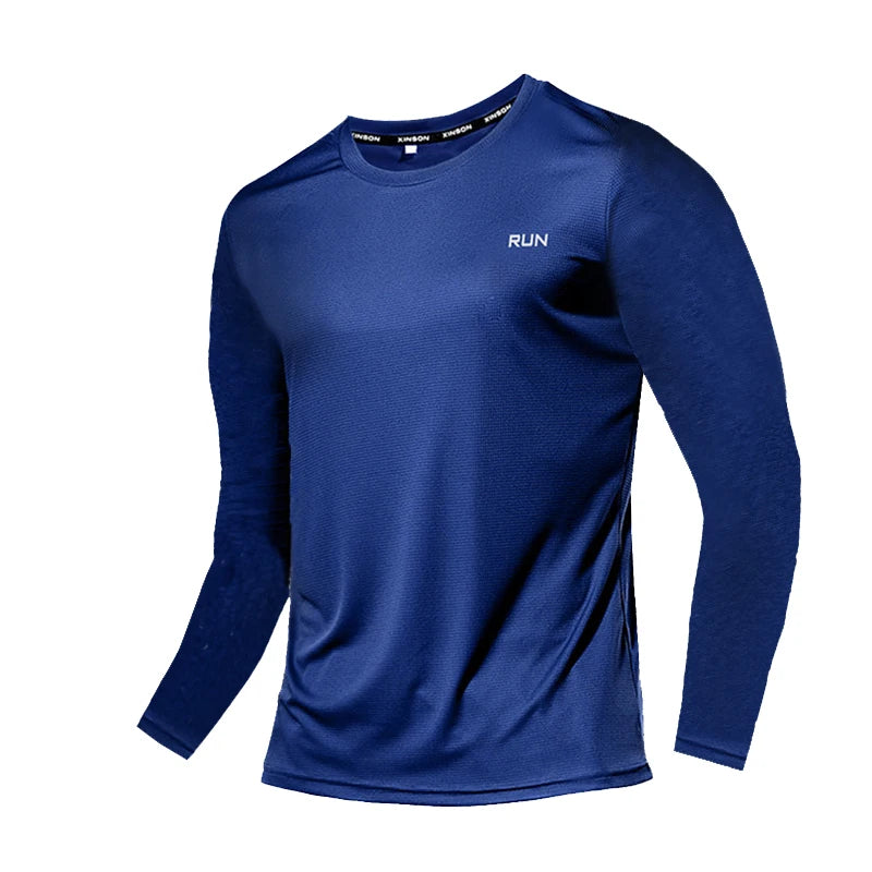 T-Shirt Homme en Soie Glacée à Manches Longues – Respirant, Séchage Rapide et Protection Solaire