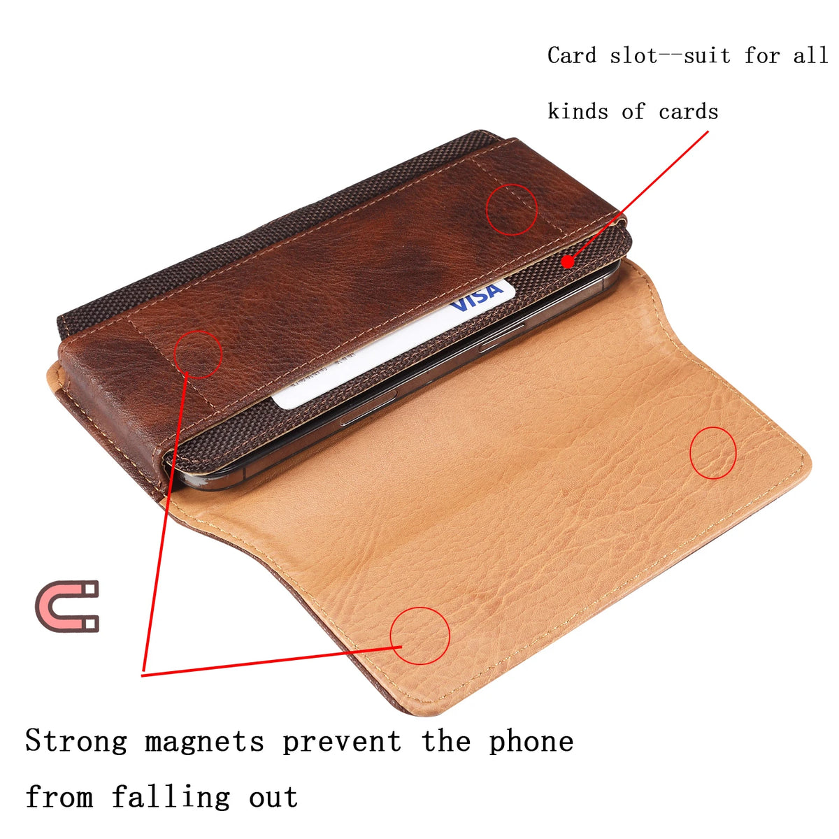 Étui Téléphone en Cuir de Vache avec Clip Ceinture – Pochette pour iPhone & Samsung