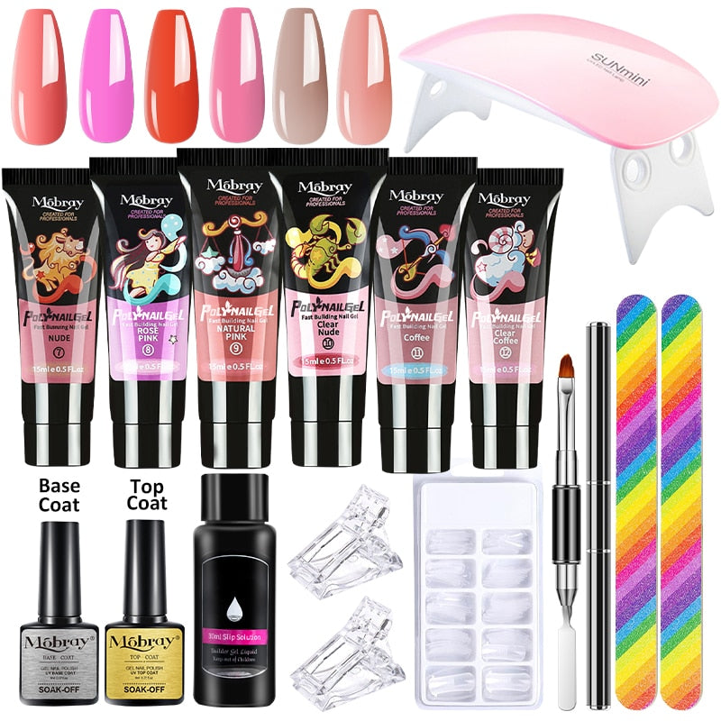 Kit 16 pièces débutant faux ongles en PolyGel