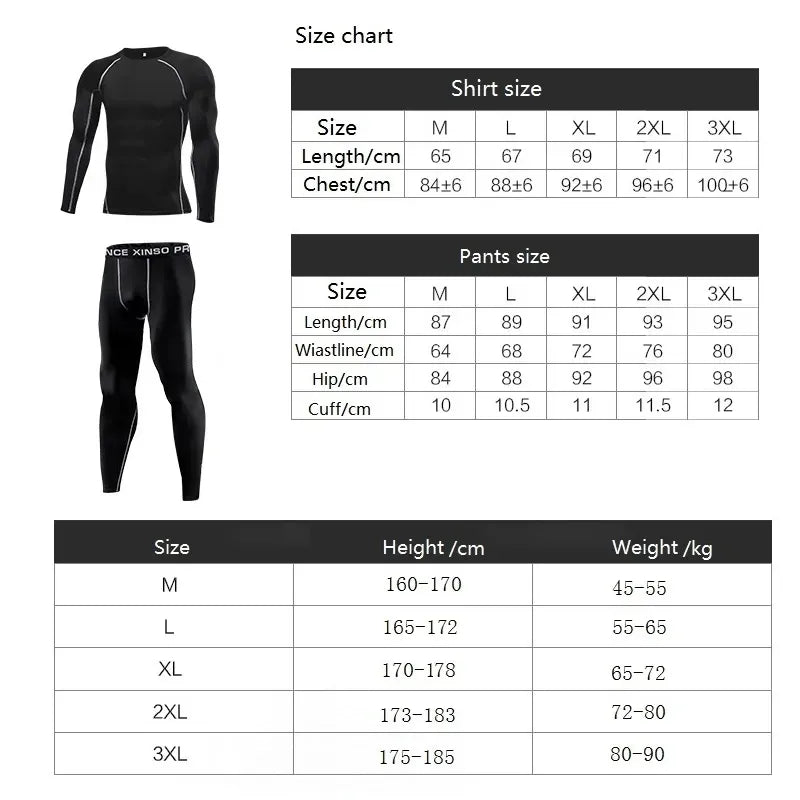 Sous-vêtements sportifs thermiques d'hiver pour Homme