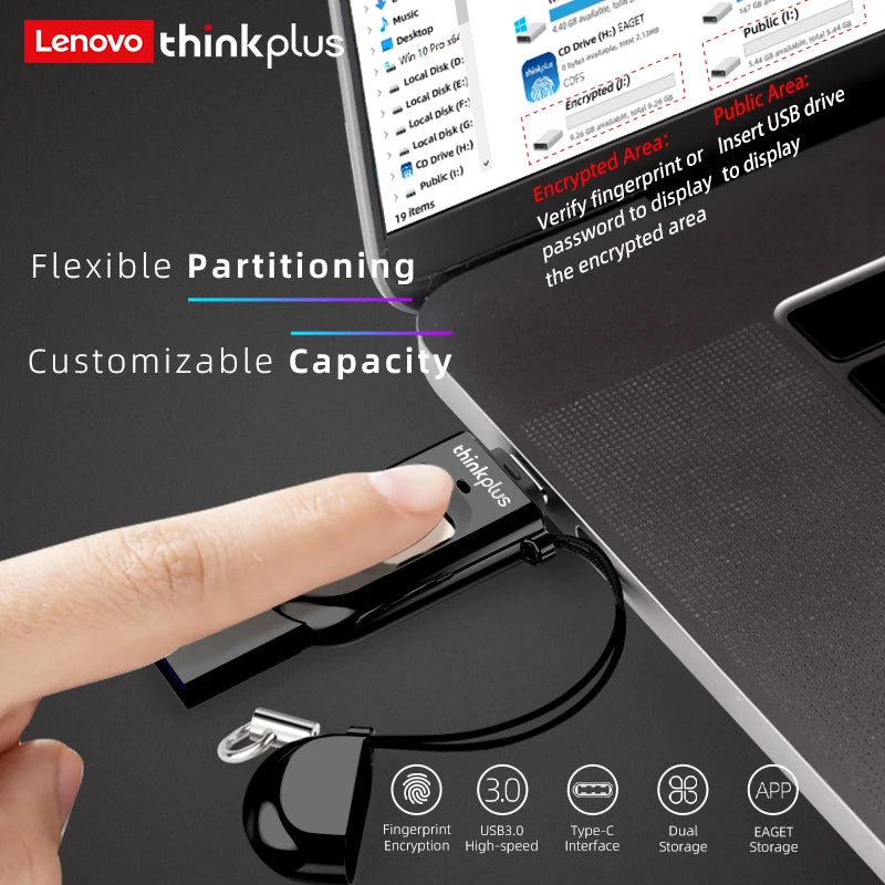 Clé USB SECURE+ à empreinte digitale - Jusqu'à 256GO