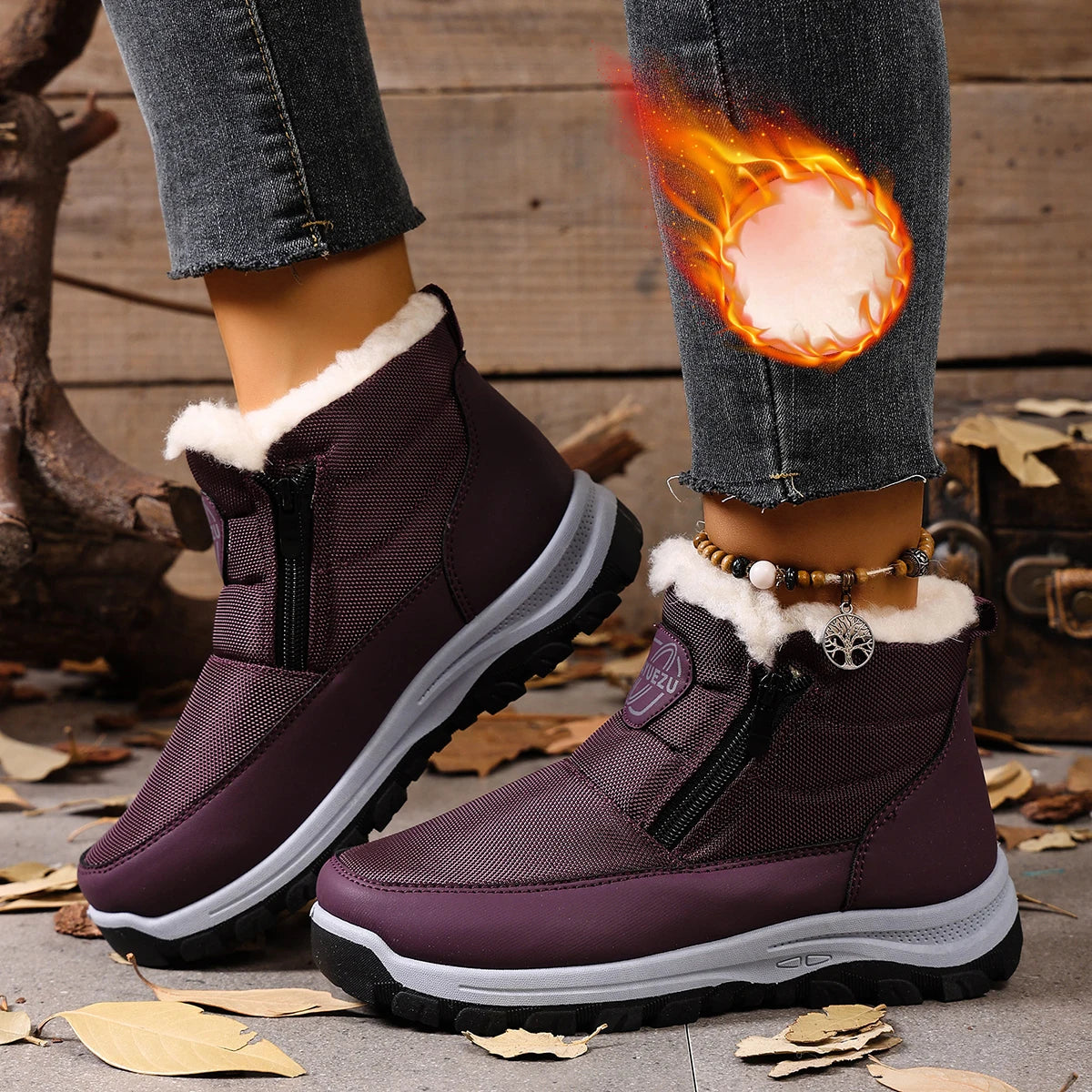 Bottes de Neige pour Femme Anti-Froid