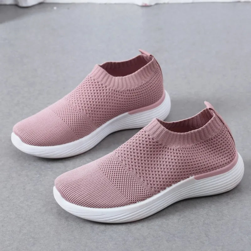 Chaussures Slip-On Sans Lacets Respirantes Femme Mi-Saison