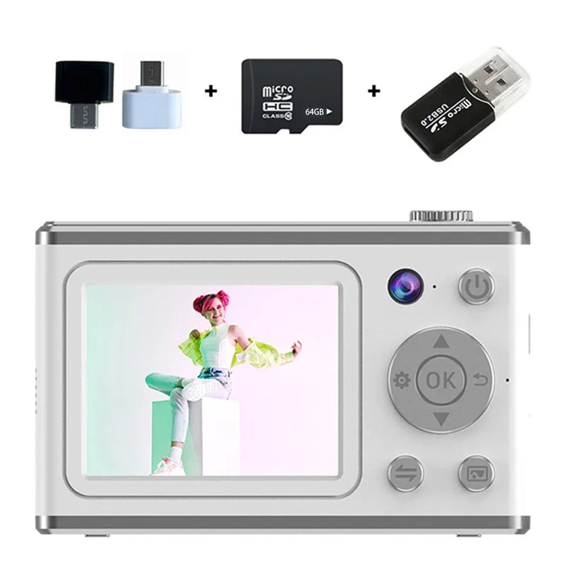 Appareil Photo Compact 64MP Double Écran HD