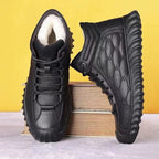 Bottes d'Hiver en Cuir PU Imperméables et à Doublure Chaude