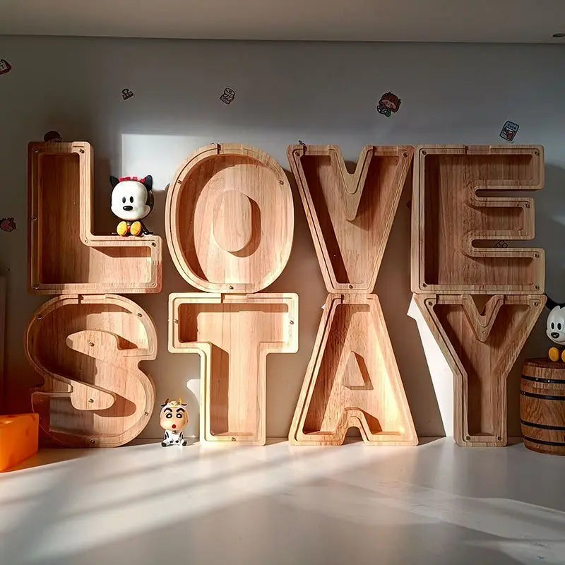 Tirelire en Bois avec initiale