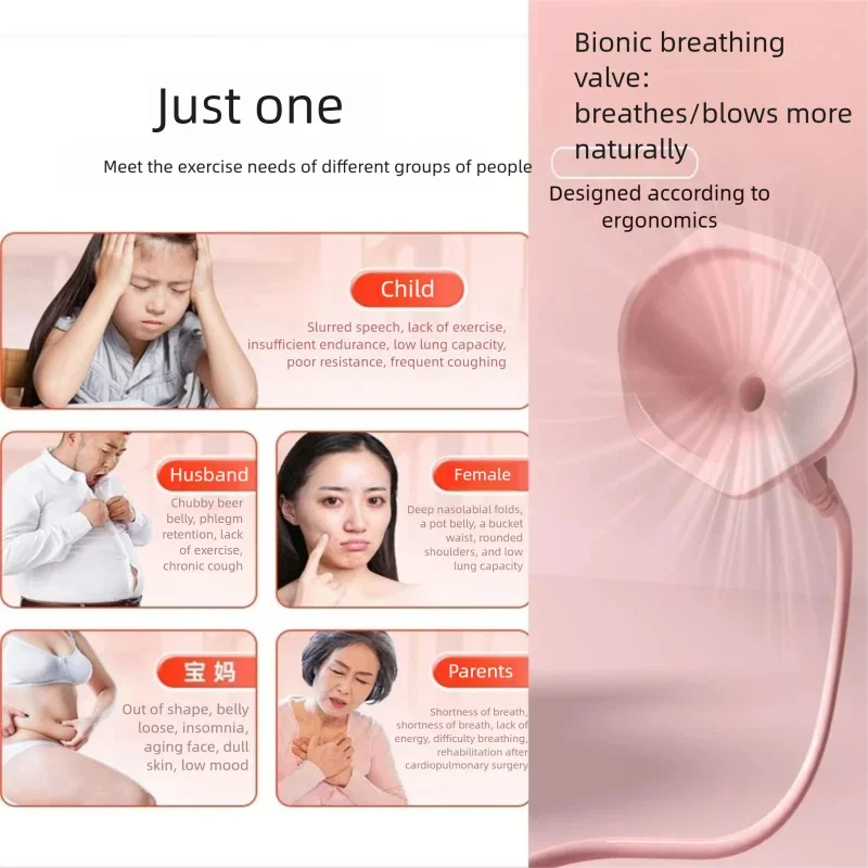 Entraîneur Respiratoire avec Timer – Capacité Pulmonaire, Muscles Abdominaux & Visage