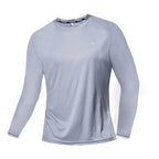 T-Shirt Homme en Soie Glacée à Manches Longues – Respirant, Séchage Rapide et Protection Solaire