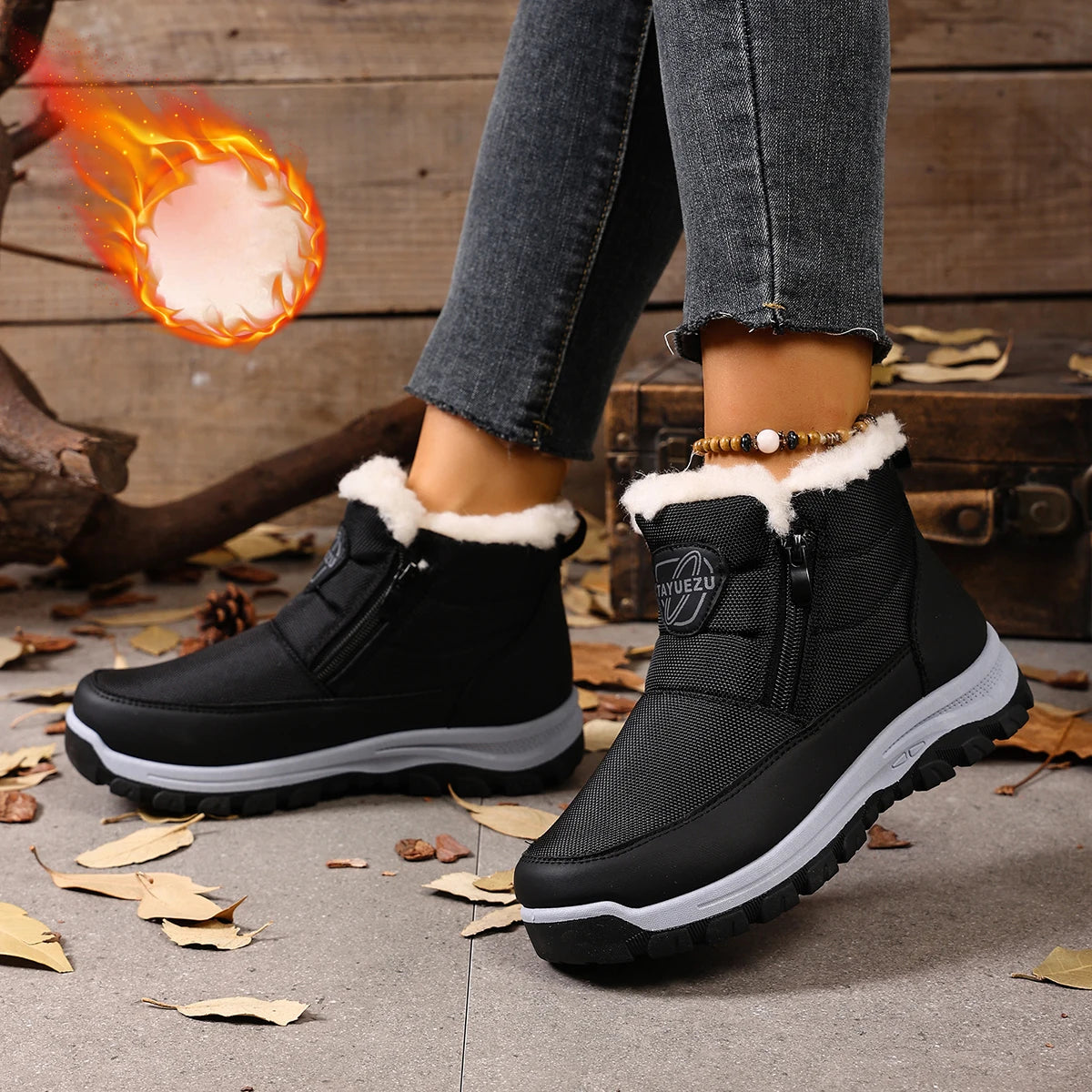 Bottes de Neige pour Femme Anti-Froid
