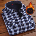 Chemise chaude à carreaux en velours épais