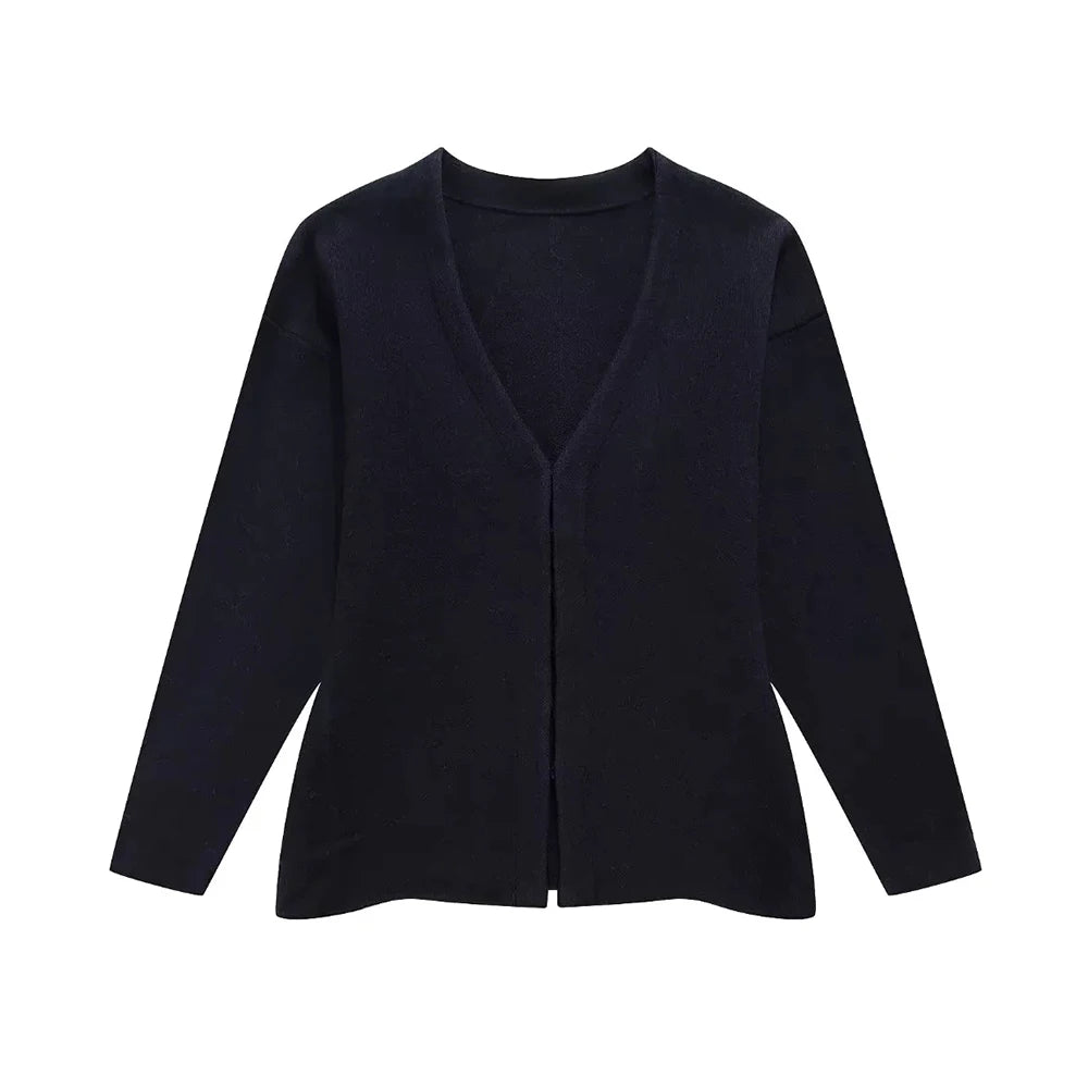 Cardigan Ajusté col V avec Crochet