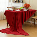 Nappe Rectangulaire en Velours Rouge Spéciale Fête - 4 Tailles