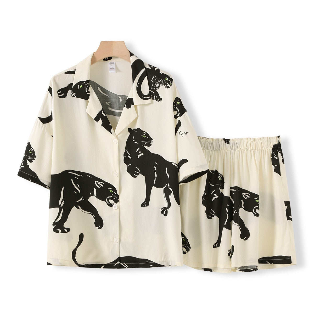 Pyjama Short en Viscose - Motif estival