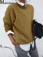 Pull à col de chemise Élégante pour femme