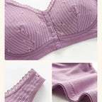 Soutien-gorge 100% Coton avec fleurs - Fermeture avant