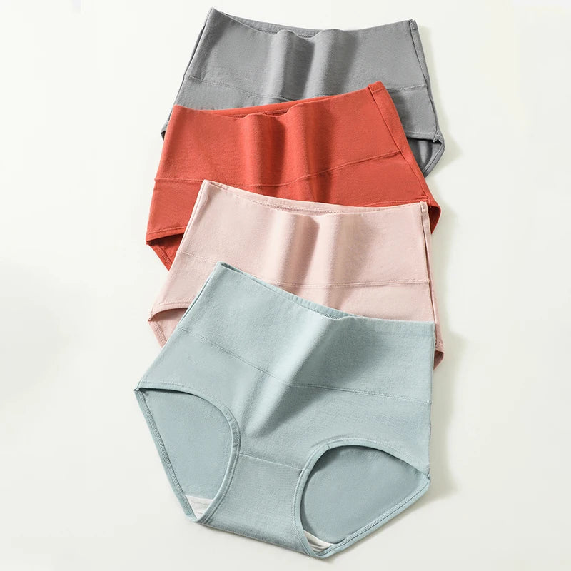 ot de 4 Culottes Taille Haute en Coton pour Femme – Respirantes & Confortables