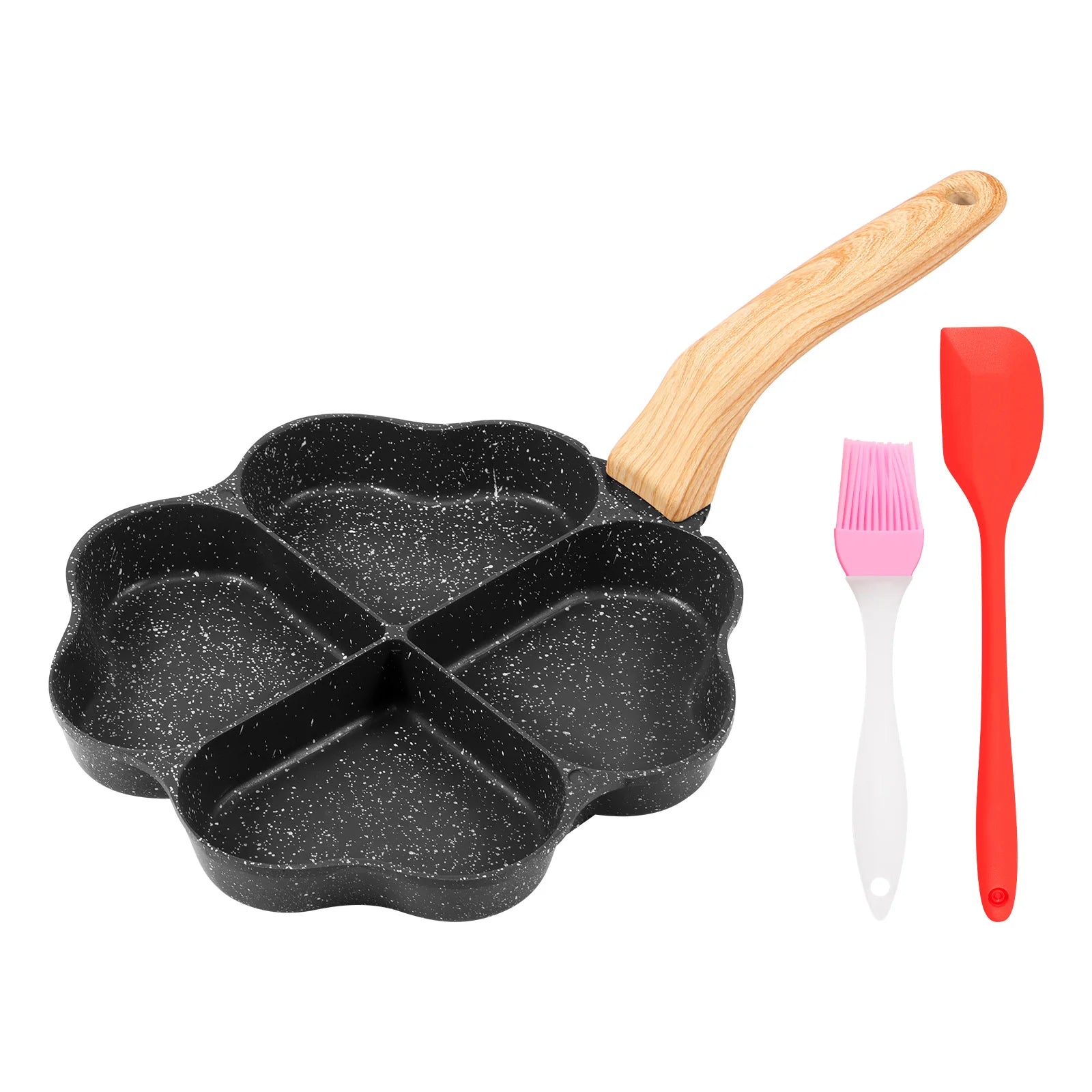 Poêle Cœur à 4 Emplacements Antiadhésive - Oeufs, Pancakes...