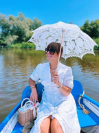 Robe blanche broderie florale