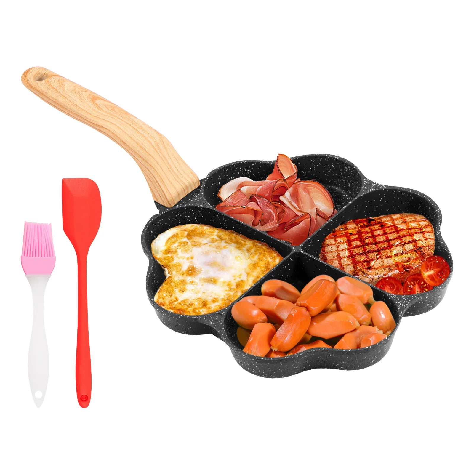 Poêle Cœur à 4 Emplacements Antiadhésive - Oeufs, Pancakes...
