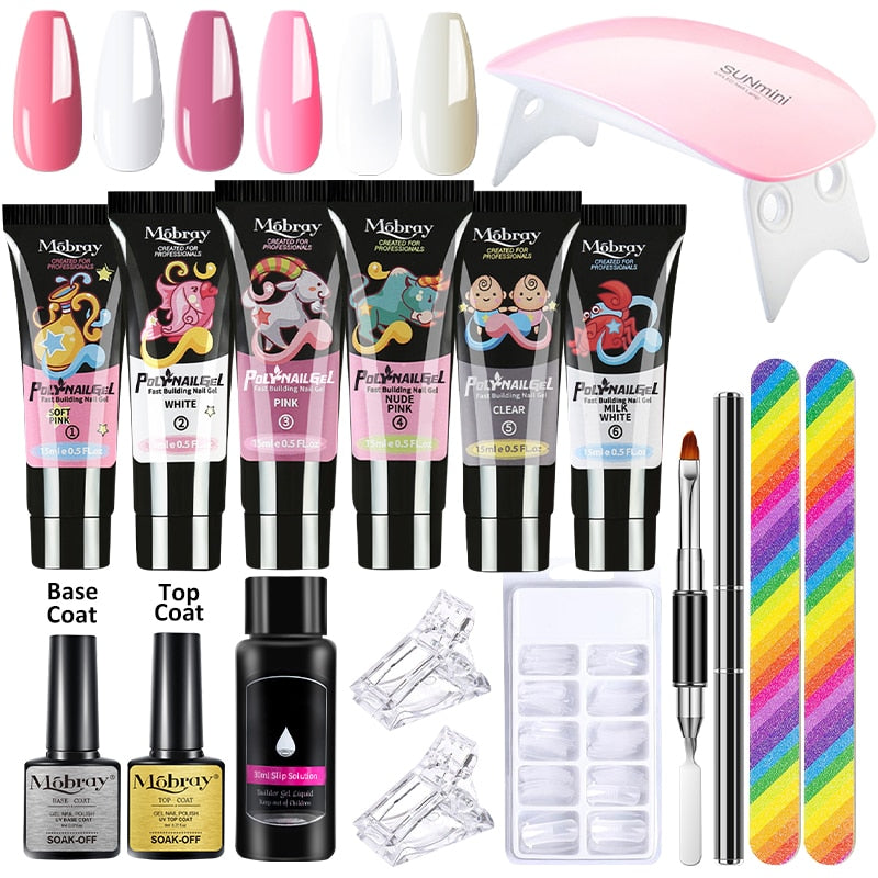 Kit 16 pièces débutant faux ongles en PolyGel