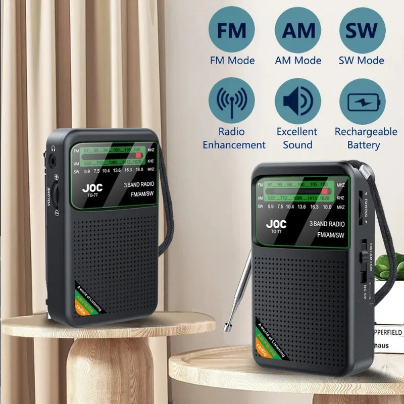 Radio de Poche 3 Bandes Rechargeable