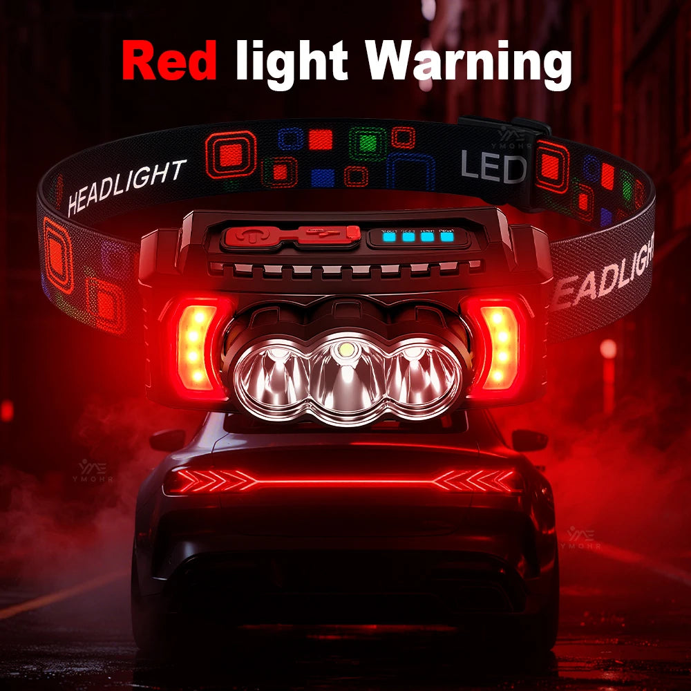 Lampe Frontale LED Rechargeable USB - 1000LM, légère 70g, idéale pour randonnée et course