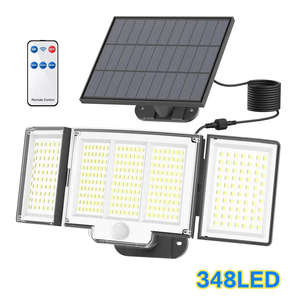 Lampe Solaire 348 LED Ultra Puissante - Télécommande