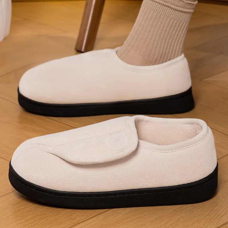 Pantoufles Chaudes à Large Velcro - Enfilage Facile