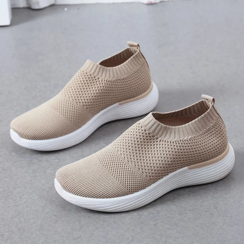 Chaussures Slip-On Sans Lacets Respirantes Femme Mi-Saison