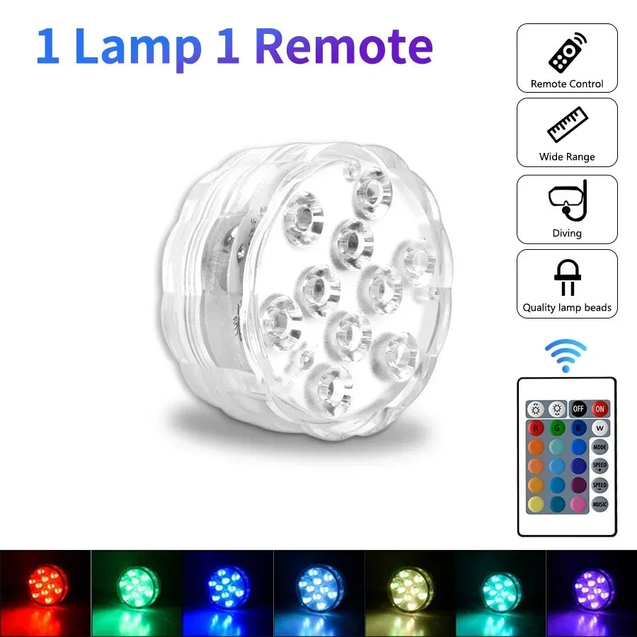 Lot de 4 Spots Lumineux RGB Waterproof - 16 Couleurs + 1 Télécommande
