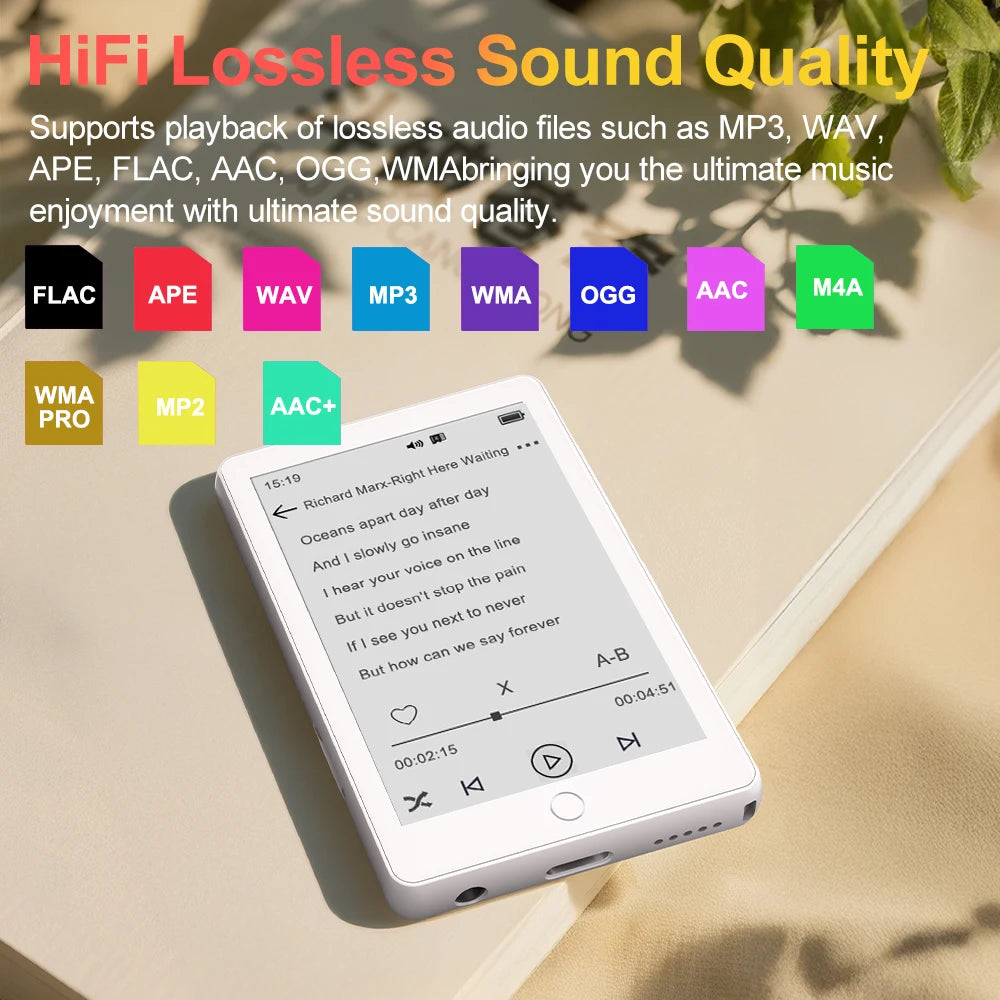Lecteur MP3 & E-Book E-Ink 2,7" Bluetooth 45H Autonomie - Lecture & Musique