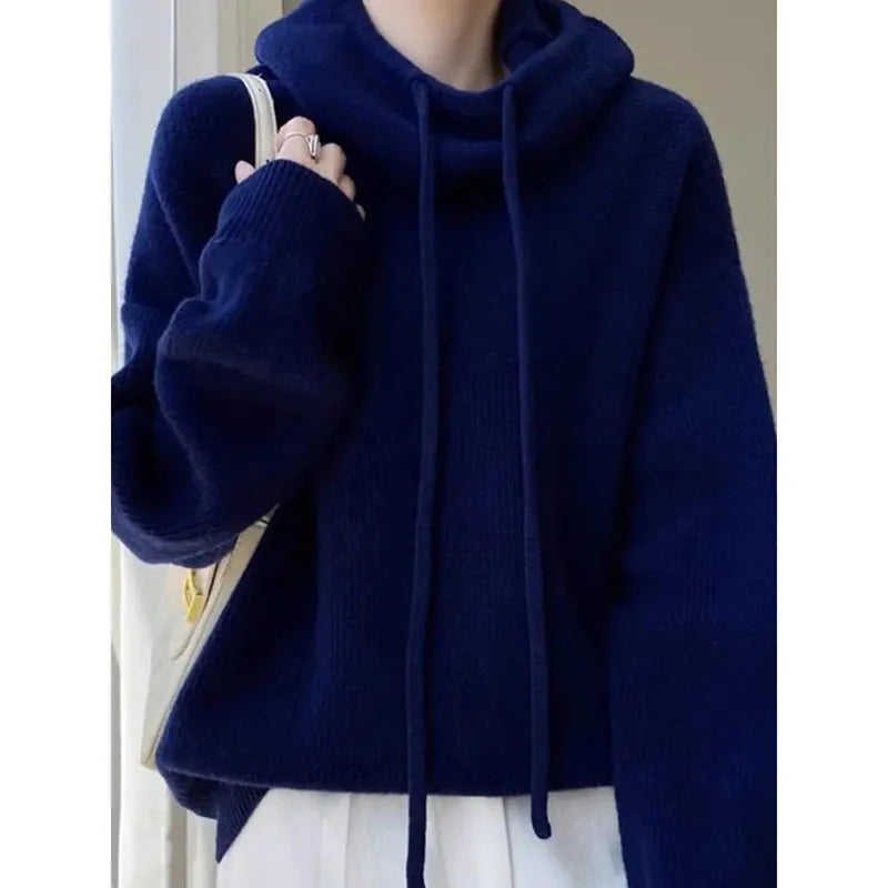 Sweat à Capuche en Maille Chaude - Femme