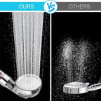 Pommeau de Douche Écologique Haute Pression 3 Jets Relaxants - Recharge Billes OFFERTE