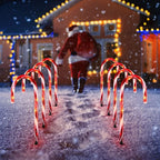 5PCS Sucre d'Orge LED 8 Modes - Décoration Lumineuse de Noël