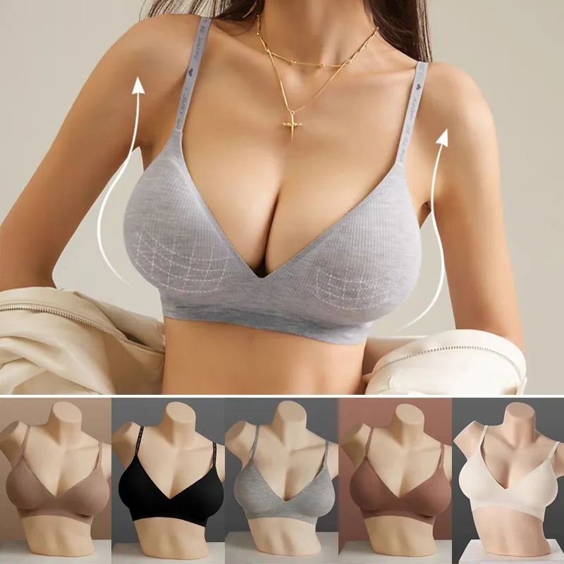 Soutien-gorge en Coton côtelé sans couture et sans armature