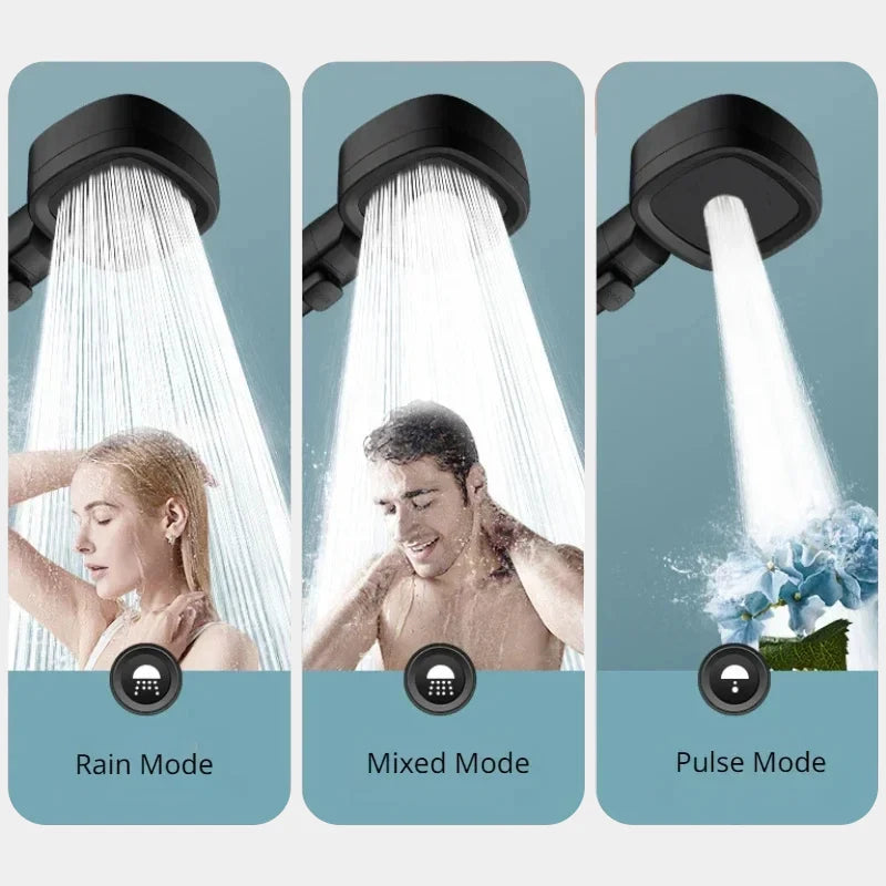 Pommeau de Douche à Haute Pression 3 Modes - 5 FILTRES ANTI-CALCAIRE OFFERTS