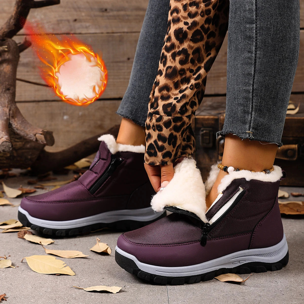 Bottes de Neige pour Femme Anti-Froid