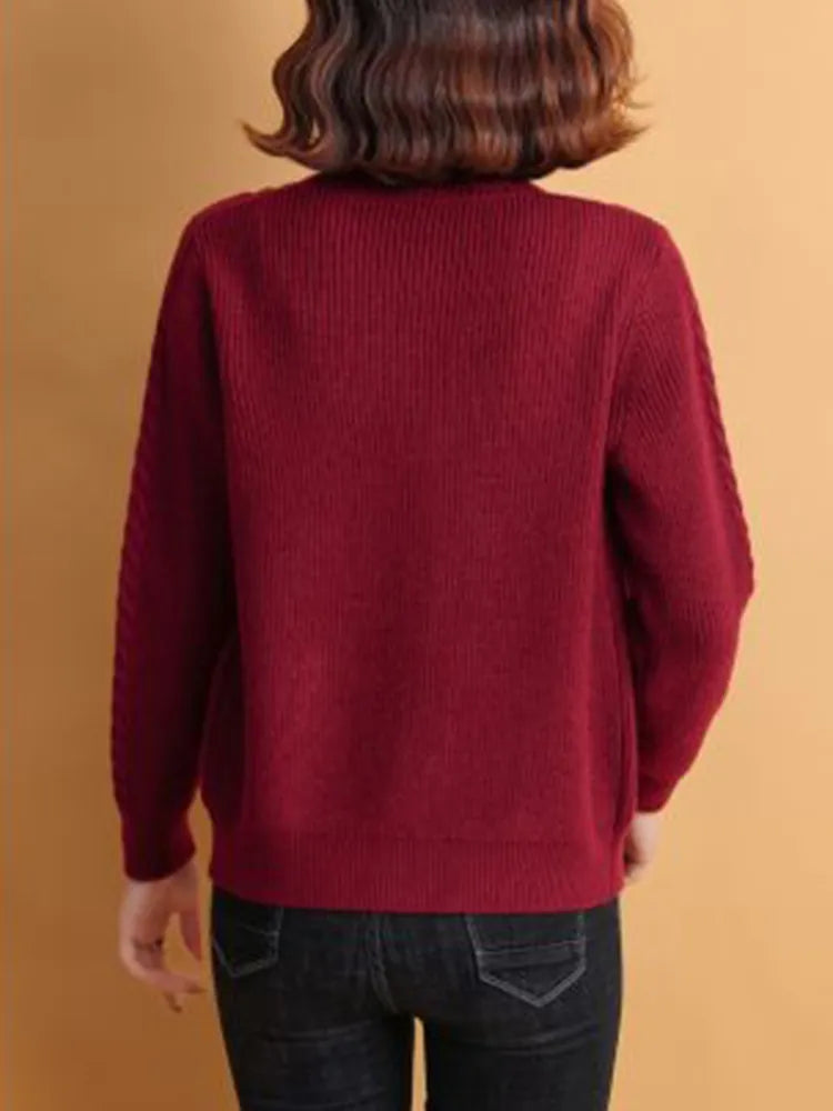 Cardigan épais tricoté et torsadé - Femme